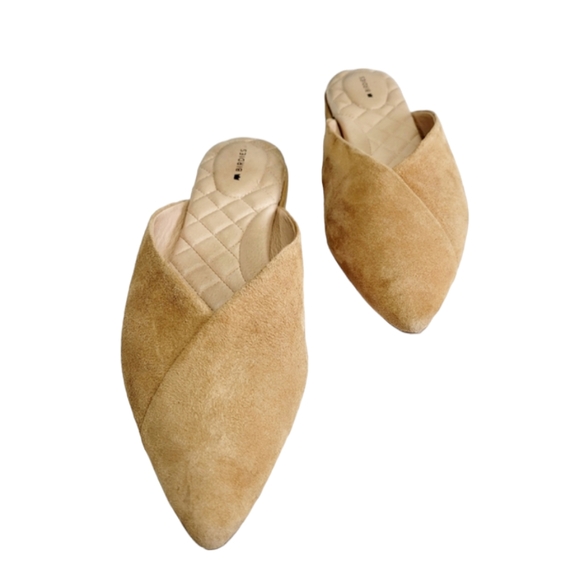 Birdies The Swan Mules in Golden Oak Suede Size 9 - Picture 2 of 15